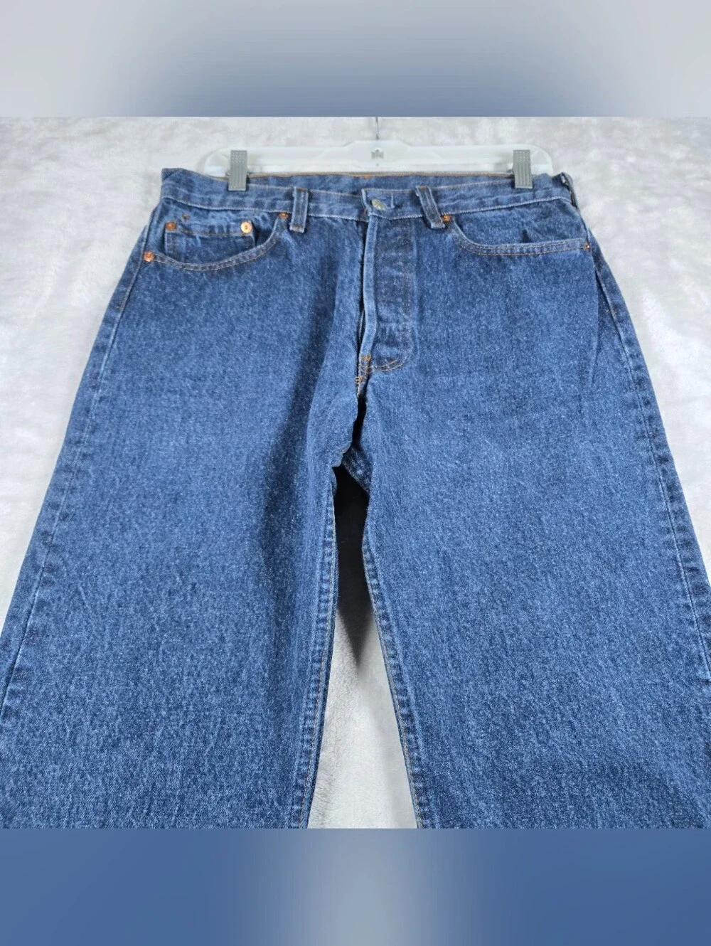 Levis 501 Fuzzy Straight Blue Jeans Mens Size 32x34 Button Fly USA Made 70’s Vtg